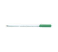 5 Star Office Ball Pen Clear Barrel Medium 1mm Tip 0.7mm Line Green (Pack of 20)