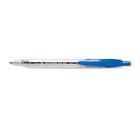 5 Star Office Retractable Grip Ball Pen Medium 1mm Tip 0.4mm Line Blue (Pack of 10)