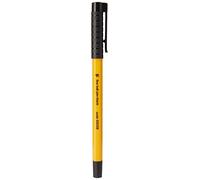5 Star Office Ball Pen Yellow Barrel Fine 0.7mm Tip 0.3mm Line Black [Pack 50]