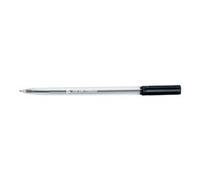 5 Star Office Ball Pen Clear Barrel Medium 1mm Tip 0.7mm Line Black (Pack of 20)
