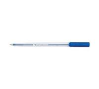 5 Star Office Ball Pen Clear Barrel Medium 1mm Tip 0.7mm Line Blue (Pack of 20)