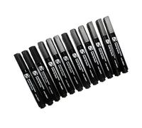 5 Star Office Black Marker Pen Bullet Tip 2mm Line Black (Pack of 12)