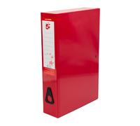 5 Star Office Box File Foolscap Red (Pack of 5)
