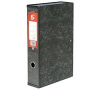5 Star Office Box File Lock Spring with Ring Pull and Catch 75mm Spine Foolscap Cloud Effect, Grey