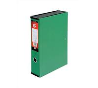 5 Star Office Box File Lock Spring with Ring Pull and Catch 75mm Spine Foolscap Green [Pack 5]