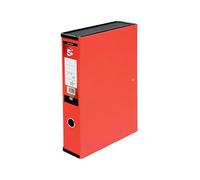 5 Star Office Box File Lock Spring with Ring Pull and Catch 75mm Spine Foolscap Red (Pack of 5)