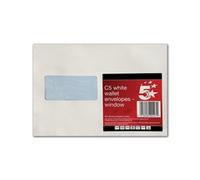 5 Star C5 Window Pocket Envelope Peel and Seal 80gsm White (Pack of 25) 600407