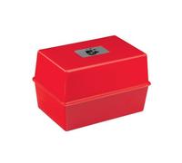 5 Star Office Card Index Box Capacity 250 Cards 6x4in 152x102mm Red