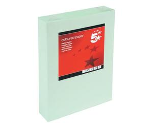 5 Star Office Coloured Copier Paper Multifunctional Ream-Wrapped 80gsm A4 Light Green [500 Sheets]