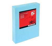5 Star Office Coloured Copier Paper Multifunctional Ream-Wrapped 80gsm A4 Medium Blue [500 Sheets]+Free finchley Refill Pen (1)