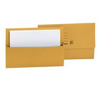 5 Star Document Wallet Half Flap – Foolscap 250gsm, 32mm Capacity, Yellow (Pack 50)