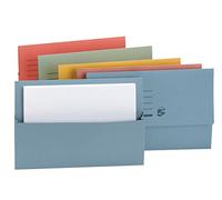 5 Star Office Document Wallet Half Flap 250gsm, 32mm Capacity Foolscap Assorted Pack of 50