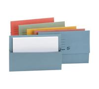 5 Star Office Document Wallet Half Flap 250gsm Recycled Capacity 32mm Foolscap Assorted [Pack 50] + Free finchley Refill Pen (1)