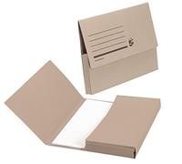 5 Star Office Document Wallet Half Flap 285gsm Capacity 32mm Foolscap Buff [Pack 50]