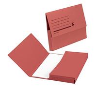 5 Star Office Document Wallet Half Flap 285gsm Capacity 32mm Foolscap Red [Pack 50]