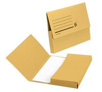 5 Star Office Document Wallet Half Flap 285gsm Capacity 32mm Foolscap Yellow [Pack 50]
