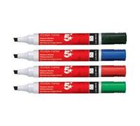 5 Star Drywipe Markers 938640 - Chisel Tip 2-5mm, Xylene/Toluene-Free, Assorted Pack of 6