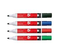 5 Star Office Drywipe Marker Xylene/Toluene-Free Bullet Tip 2mm Line Assorted [Pack 12]