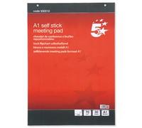5 Star Office Flipchart Pad Self-adhesive 70gsm 30 Sheets A1 [Pack 2]
