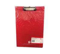 5 Star Office Fold-Over Clipboard With Front Pocket Foolscap Red