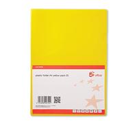 5 Star Office Folder Cut Flush Polypropylene Copy-safe Translucent 120 Micron A4 Yellow [Pack 25]