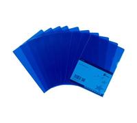 5 Star Office Folder Embossed Cut Flush Polypropylene Copy-Safe Translucent 110 Micron A4 Blue [Pack 25]+ Free finchley Refill Pen (2)