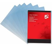 5 Star Office Folder Plastic Copy-safe 90 Micron A4 Clear [Pack 300]