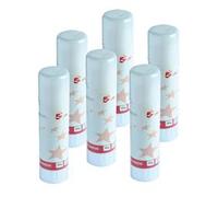 5 Star Office Glue Stick Solid Washable Non-toxic Large 40g [Pack 6]