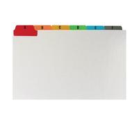 5 Star Office Guide Card Set A-Z Reinforced 8x5in 203x127mm White with Tabs Multicoloured+Free Finchley Refell Pen