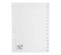 5 Star Office Index 1-15 Polypropylene Multipunched Reinforced Holes 120 Micron A4 White+ Free finchley Refill Pen (2)