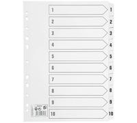 5 Star Office Index 150gsm Card with Mylar Tabs 1-10 A4 White