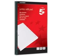 5 Star office Jumbo Refill Pad Sidebound 60gsm Ruled Margin Punched 4 Holes 400p