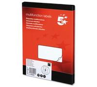 5 Star Labels Laser Copier and Inkjet 8 per Sheet 105x74mm [800 Labels], White