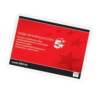 5 Star Office Laminating Pouches 250 Micron for Badge Size [67x97mm] Gloss [Pack 100] + Free finchley Refill Pen (6)
