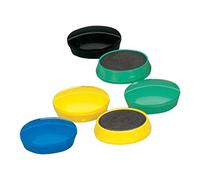 5 Star Office Round Plastic Covered Magnets 30mm Assorted [Pack 10]