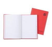 5 Star Office Manuscript Book Casebound Index Ruled 192 Page A5 Pack 5