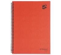 5 Star office Manuscript Wirebound Notebook 70gsm Ruled 160pp A4 Red (Pack of 5)