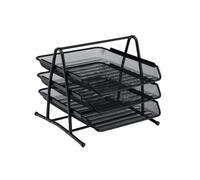 5 Star Office Mesh Letter Tray 3 Tier Scratch Resistant Stackable Front Load Por