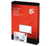 5 Star Multipurpose Labels – Laser/Copier/Inkjet – 63.5×38.1mm White – Pack of 5250