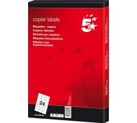 5 Star Office Multipurpose Labels Laser 24 per Sheet 70x37mm White [2400 Labels]