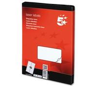 5 Star 296786 Office Multipurpose Labels Laser 16 per Sheet 99.1x34mm White [1600 Labels]