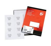 5 Star Office Multipurpose Labels Laser Inkjet 99.1x67.7mm White (Pack of 2000)