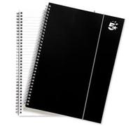 5 Star Office Notebook Wirebound 80gsm Ruled 160pp A4 Black (Pack of 6)