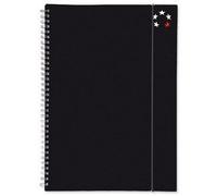 5 Star Office Notebook Wirebound Elasticated A4 Black Pack 6