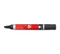 5 Star Office Permanent Marker Xylene/Toluene-free Smearproof Chisel Tip 1-4mm Line Black [Pack 12]