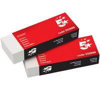 5 Star Office Plastic Eraser Paper-sleeved 60x21x12mm [Pack 10]