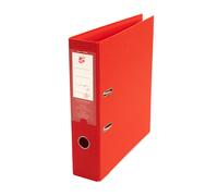 5 Star Office Premium Polypropylene Lever Arch File A4 Red (Pack of 10)