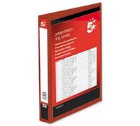 5 Star Presentation Ring Binder PVC 4 D-Ring 25mm Size A4 Red [Pack 10]