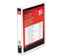 5 Star Office Presentation Binder Poly 4 D-Ring 25mm A4 White Pack 10