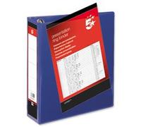 5 Star Presentation Ring Binder PVC 4 D-Ring 50mm Size A4 Blue [Pack 10]